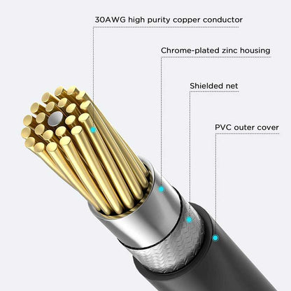 Qgeem QG-AU12 Dual RCA Aux Audio Kablo 1.83M Siyah