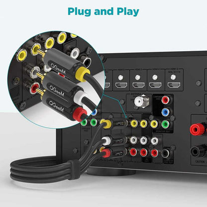 Qgeem QG-AU13 RCA Aux Audio Kablo 1.83M Siyah