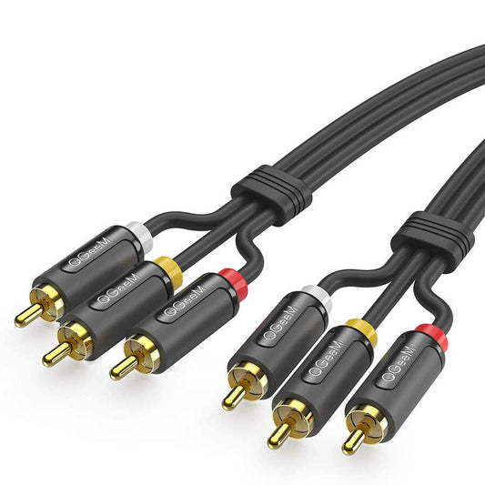 Qgeem QG-AU13 RCA Aux Audio Kablo 3.05M Siyah