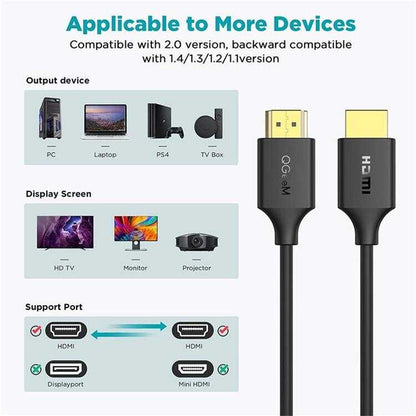 Qgeem QG-AV16 HDMI Kablo 1.83M Siyah
