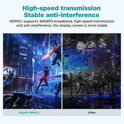 Qgeem QG-AV17 Görüntü ve Ses Aktarıcı HDMI Kablo 2.1 Versiyon 8K HD Kalite 48Gbps 0.91 metre Siyah