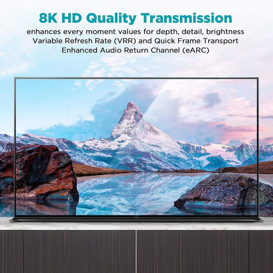 Qgeem QG-AV17 Görüntü ve Ses Aktarıcı HDMI Kablo 2.1 Versiyon 8K HD Kalite 48Gbps 0.91 metre Siyah