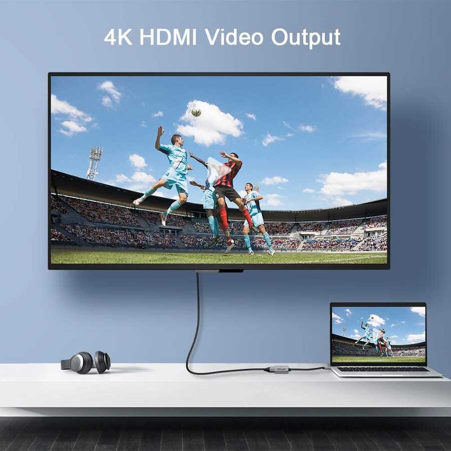 Qgeem QG-HD09 Mini Display Port To HDMI To Dönüştürücü Siyah