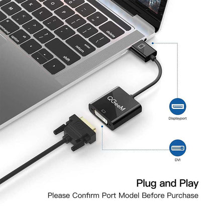 Qgeem QG-HD24 DVI To Display Port Dönüştürücü Siyah