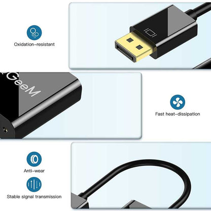 Qgeem QG-HD24 DVI To Display Port Dönüştürücü Siyah
