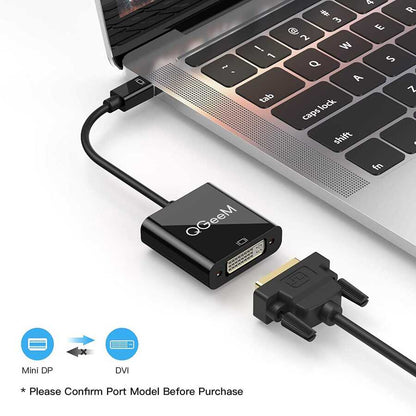 Qgeem QG-HD27 DVI To Mini Display Port Dönüştürücü Siyah