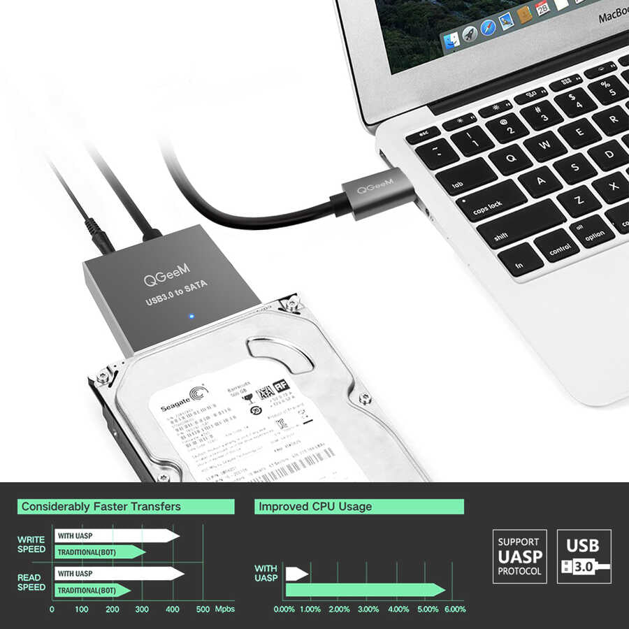 Qgeem QG-ST03 Harddisk Usb Dönüştürücü Siyah