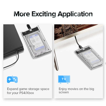 Qgeem QG-ST05 2.5 inç Sata Harddisk Veri Aktarım Kutusu Siyah