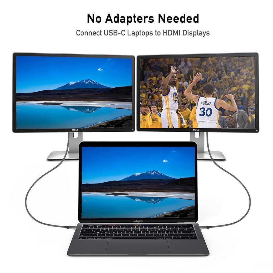 Qgeem QG-UA09 Type-C To HDMI Kablo 3M Siyah