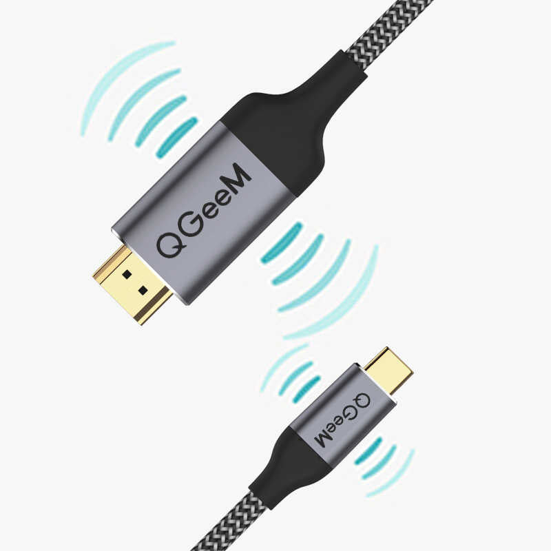 Qgeem QG-UA09 Type-C To HDMI Kablo 3M Siyah