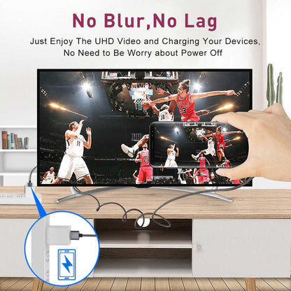 Qgeem QG-UA12 Type-C To HDMI 2 in 1 Kablo Siyah