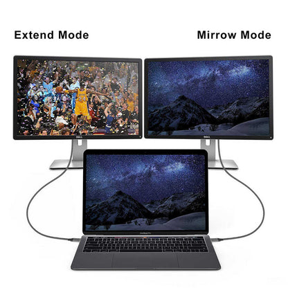 Qgeem QG-UA12 Type-C To HDMI 2 in 1 Kablo Siyah