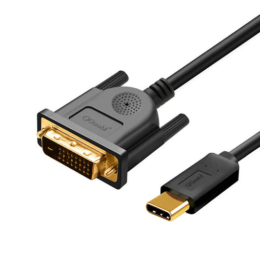Qgeem QG-UA18 Type-C To DVI Kablo 1.2M Siyah