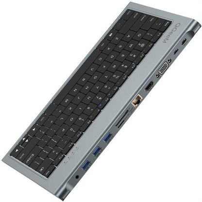 Qgeem QG-UH-11-2 Type-C Hub Klavye Siyah