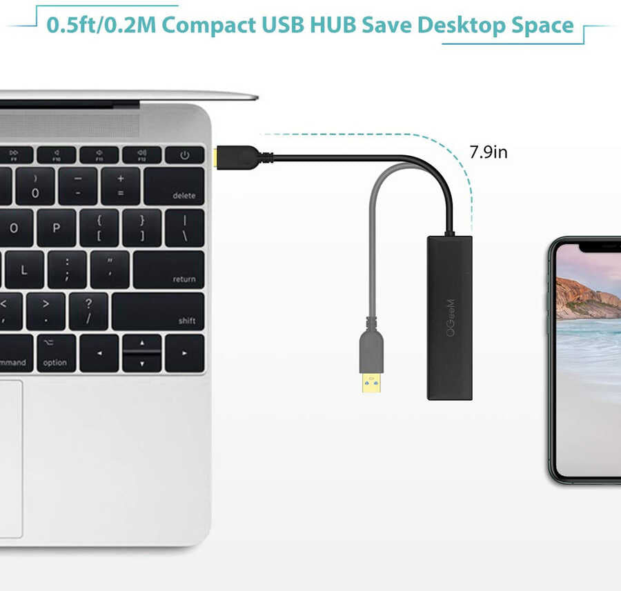 Qgeem QG-UH05 Usb Hub 0.8M Siyah