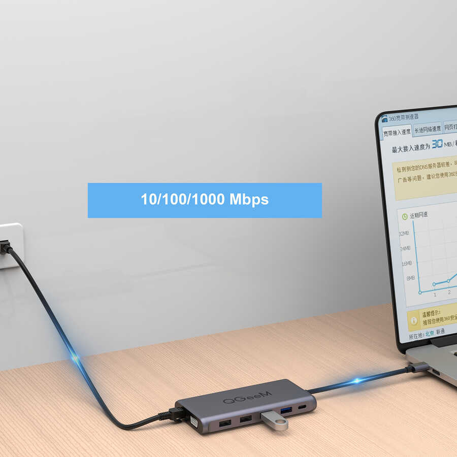 Qgeem QG-UH12-V 12 in 1 Usb Hub Gri