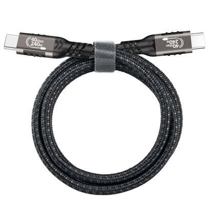 Qgeem QG01 Type-C to Type-C USB4 PD Data Kablosu 240W 40Gbps 8K@60Hz 0.2 Metre Siyah