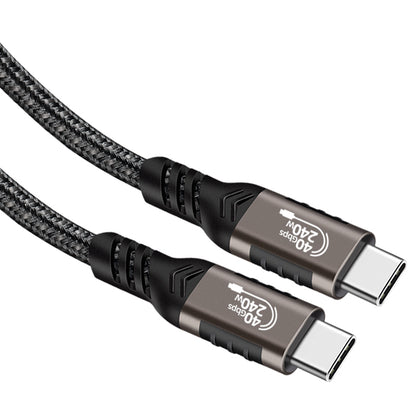 Qgeem QG01 Type-C to Type-C USB4 PD Data Kablosu 240W 40Gbps 8K@60Hz 0.5 Metre Siyah