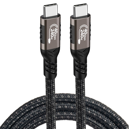 Qgeem QG01 Type-C to Type-C USB4 PD Data Kablosu 240W 40Gbps 8K@60Hz 1 Metre Siyah