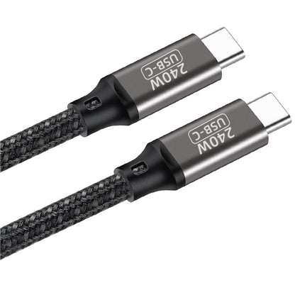 Qgeem QG02 Type-C to Type-C PD3.1 Data Kablosu 240W 480Mbps 0.5 Metre Siyah