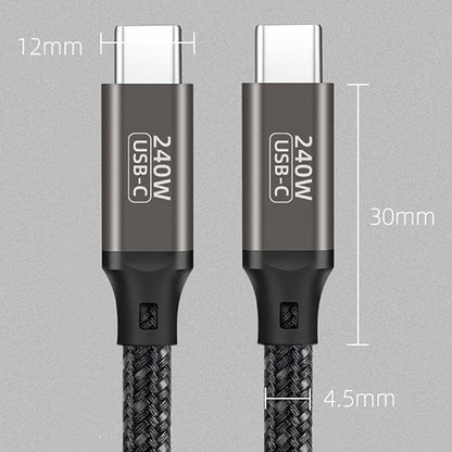 Qgeem QG02 Type-C to Type-C PD3.1 Data Kablosu 240W 480Mbps 1 Metre Siyah