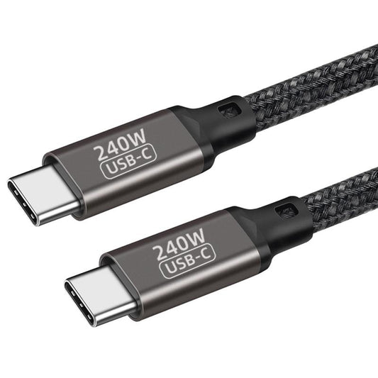 Qgeem QG02 Type-C to Type-C PD3.1 Data Kablosu 240W 480Mbps 1 Metre Siyah
