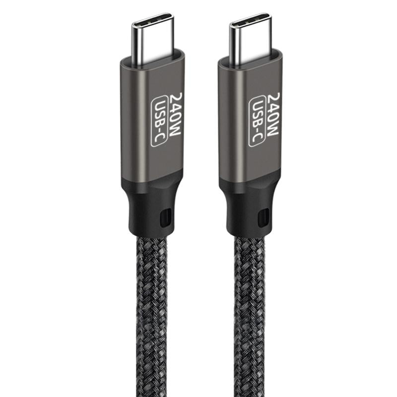 Qgeem QG02 Type-C to Type-C PD3.1 Data Kablosu 240W 480Mbps 1.5 Metre Siyah