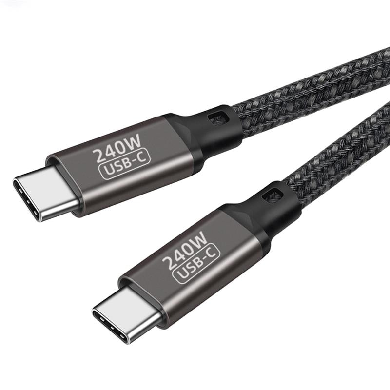 Qgeem QG02 Type-C to Type-C PD3.1 Data Kablosu 240W 480Mbps 1.5 Metre Siyah