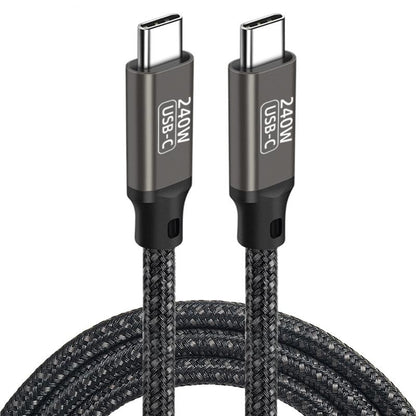 Qgeem QG02 Type-C to Type-C PD3.1 Data Kablosu 240W 480Mbps 2 Metre Siyah