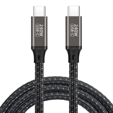 Qgeem QG02 Type-C to Type-C PD3.1 Data Kablosu 240W 480Mbps 3 Metre Siyah