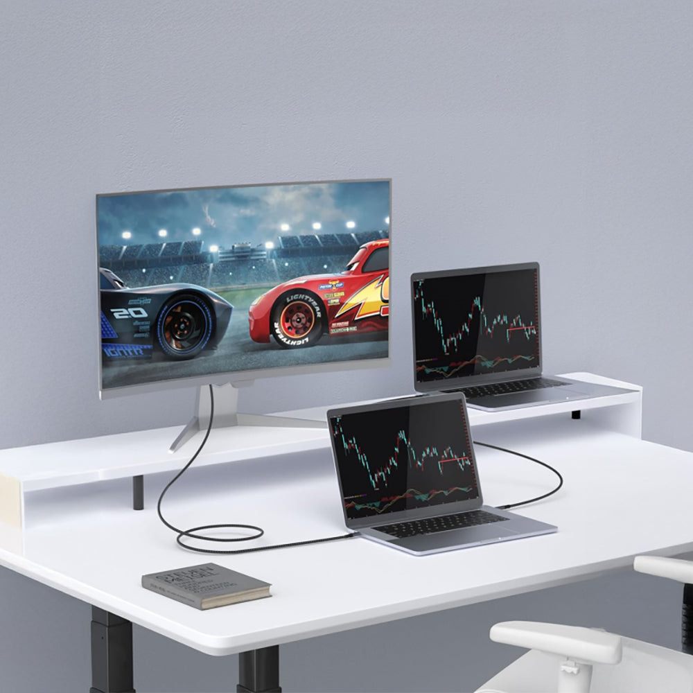 Qgeem QG03 Type-C to Type-C PD 40G 8K@60Hz Data Kablosu 240W 1M Gri