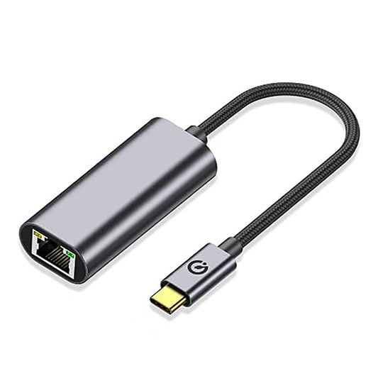 Qgeem QG04 Type-C to RJ45 Ethernet Dönüştürücü Kablo 1024Mbps 22cm Gri