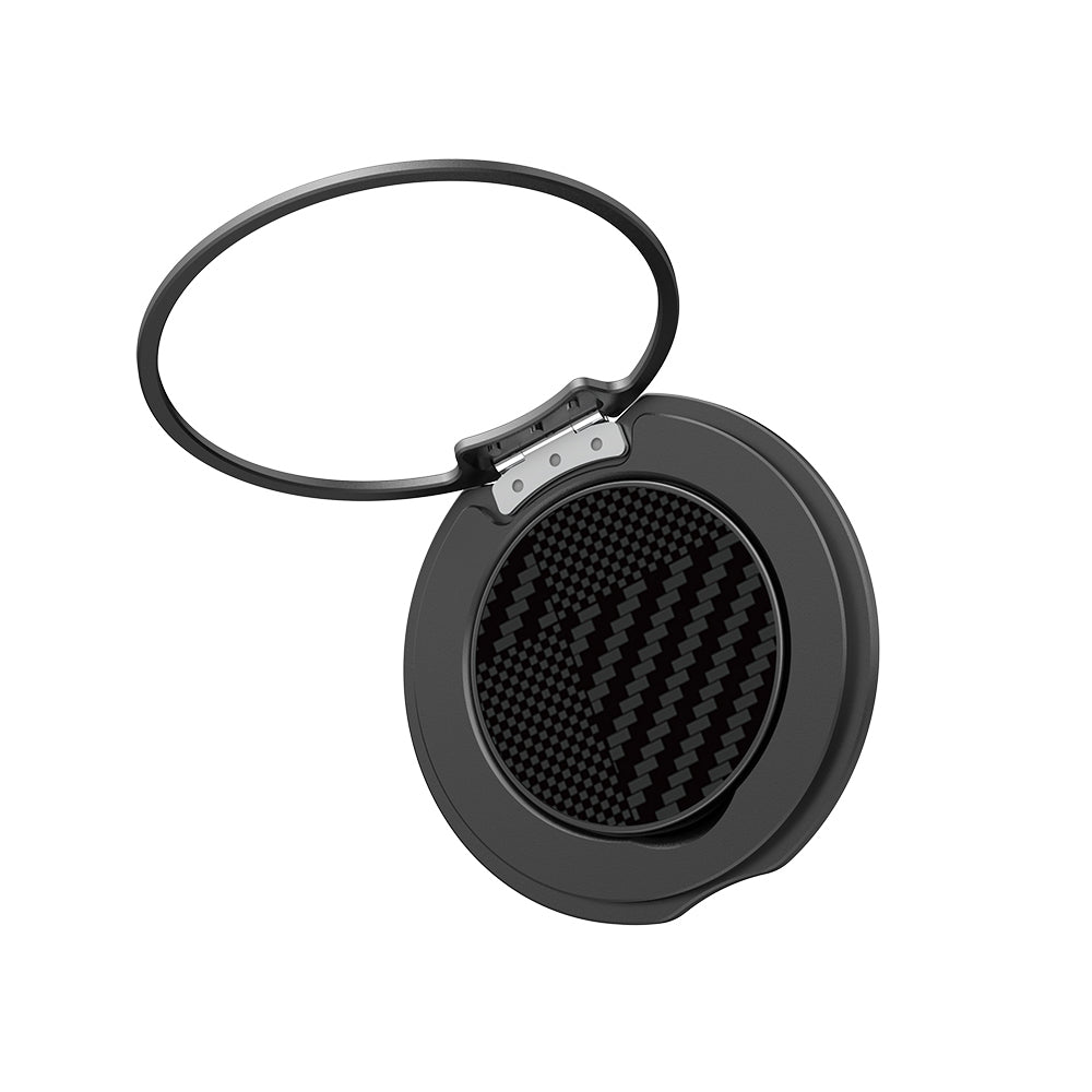 Raptic Defeme FreeFlow 360 Derece Dönebilen Karbon Fiber Tasarımlı Parmak Ring Stand Siyah