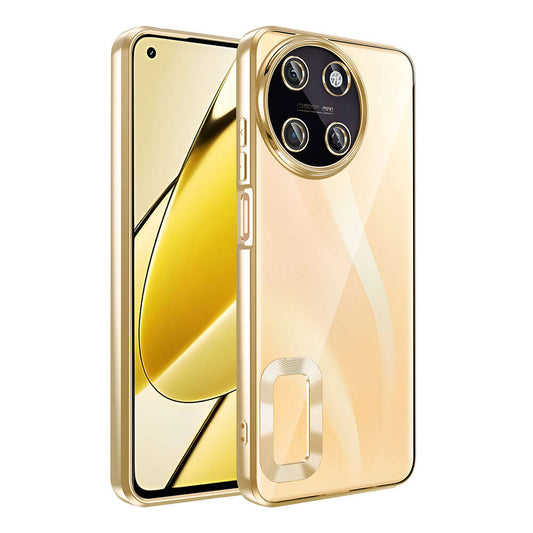 Realme 11 4G Case Camera Protection Logo Showing Zore Omega Cover Gold 
