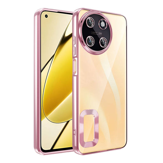Realme 11 4G Case Camera Protection Logo Showing Zore Omega Cover Rose Gold
