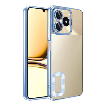 Realme C53 Case Camera Protection Logo Showing Zore Omega Cover Gold 