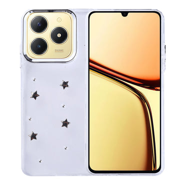 Realme C61 Case Airbag Design Glitter Transparent Zore Polar Cover Star