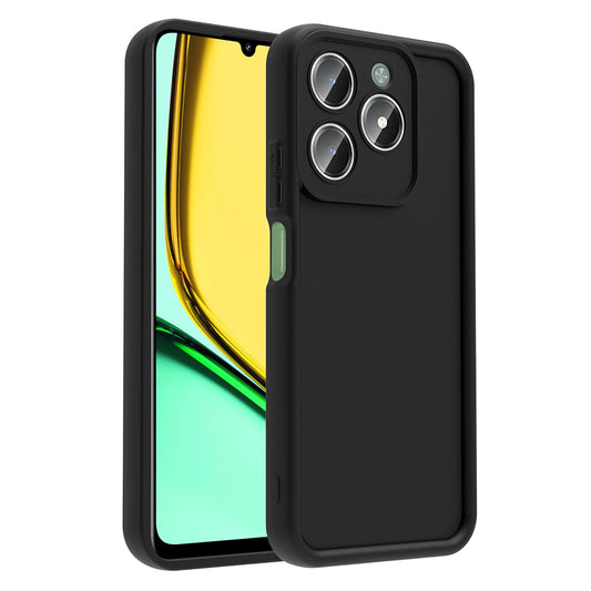 Realme C61 Case Camera Protection Zore Pineapple Cover Black