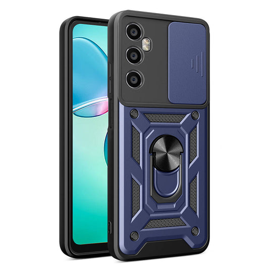 Realme C65 4G Case Magnetic Stand Camera Protection Zore Sliding Vega Cover Blue