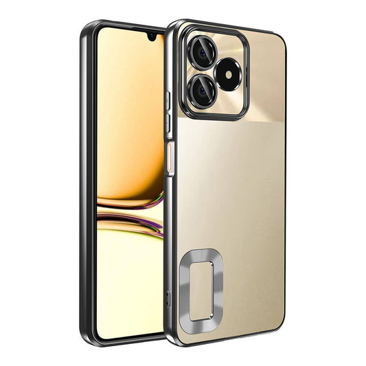 Realme Note 50 Case Camera Protection Logo Showing Zore Omega Cover Black 