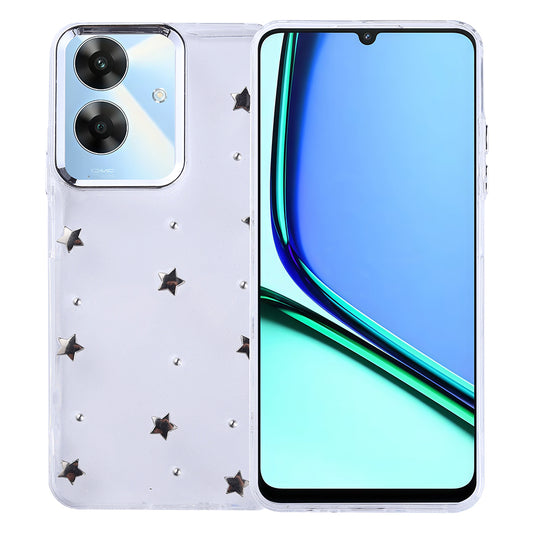 Realme Note 60 Case Airbag Design Glitter Transparent Zore Polar Cover Star