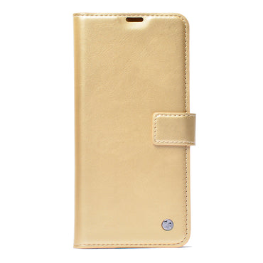 Realme Note 60 Case Zore Kar Deluxe Flip Cover Gold