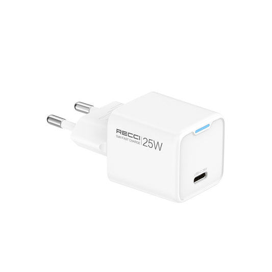 Recci RC106E GaN Technology Fast Charging Head Type-C to Type-C PD 25W Wired Charging Set White