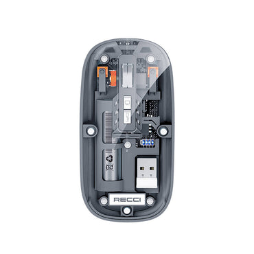 Recci RCS-M01 Space Capsule Serisi Multimod Kablosuz Şeffaf Tasarım Mouse Gri