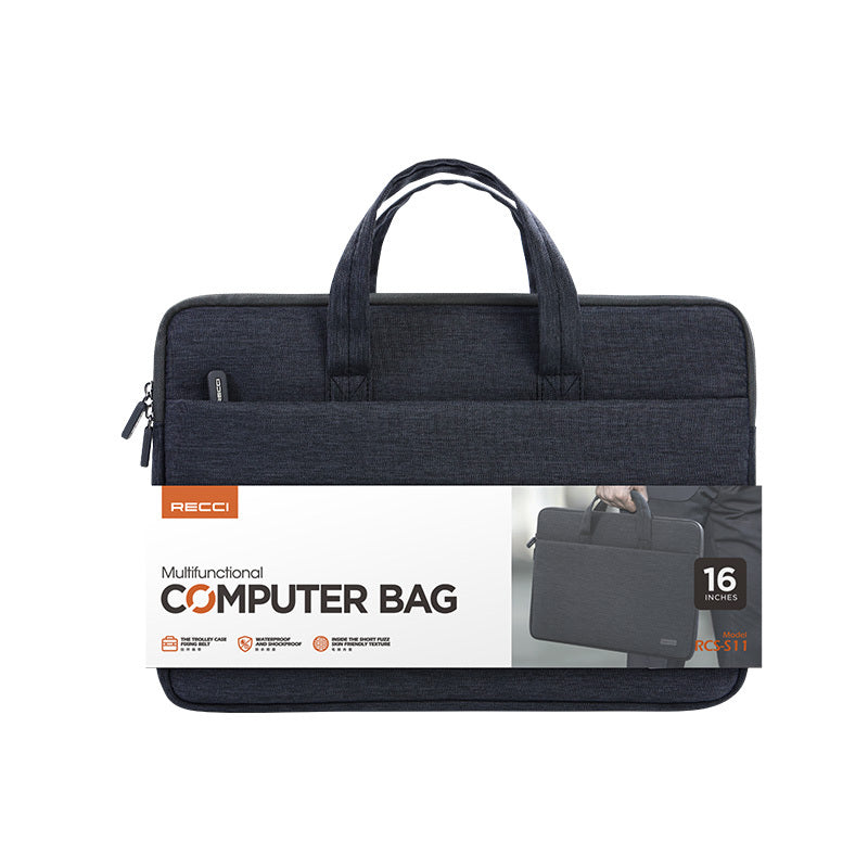 Recci RCS-S11 Su Geçirmez Polyester Kumaş 16 inç Laptop Çantası Siyah