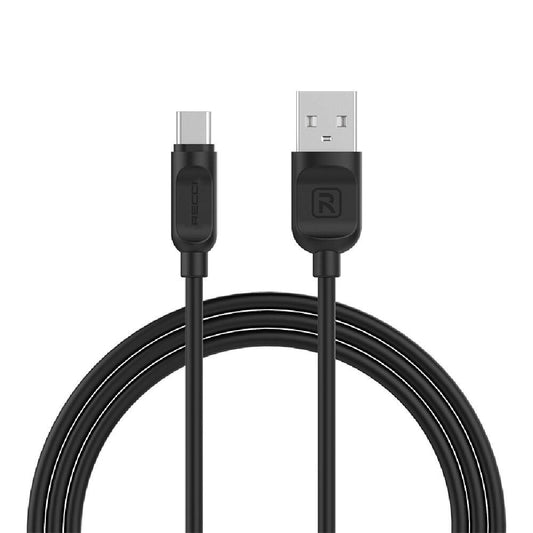 Recci RCT-P100 City of Sky Series Type-C to USB-A Data and Charging Cable 1M Black 