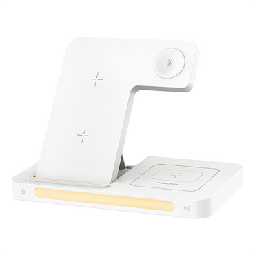 Recci RCW-31 4in1 M-safe 15W Fast Charging LED Light Magnetic Wireless Charging Stand White 