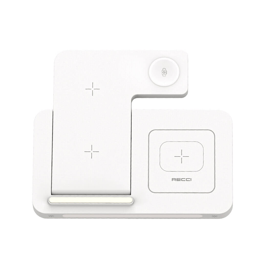 Recci RCW-31 4in1 M-safe 15W Fast Charging LED Light Magnetic Wireless Charging Stand White 