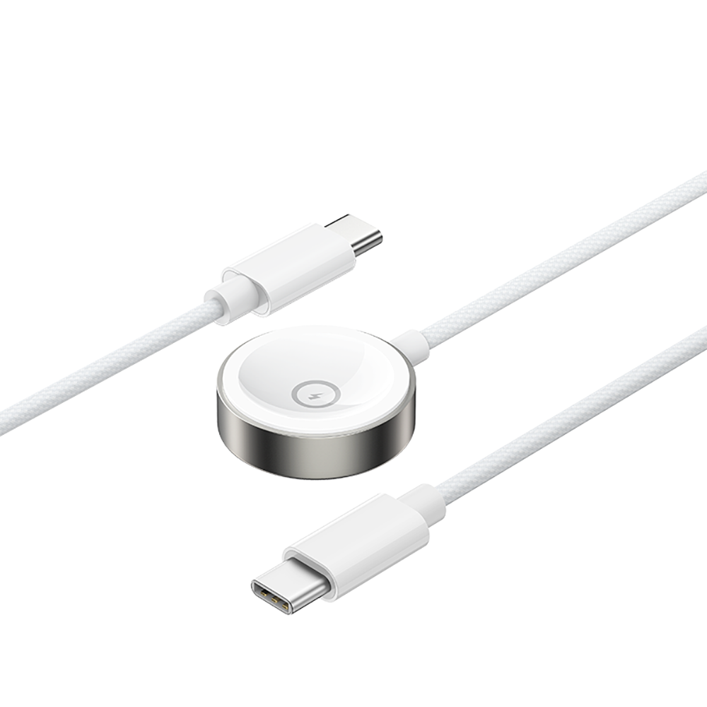 Recci RCW-39 2in1 Smart Watch Wireless Charging Cable White 