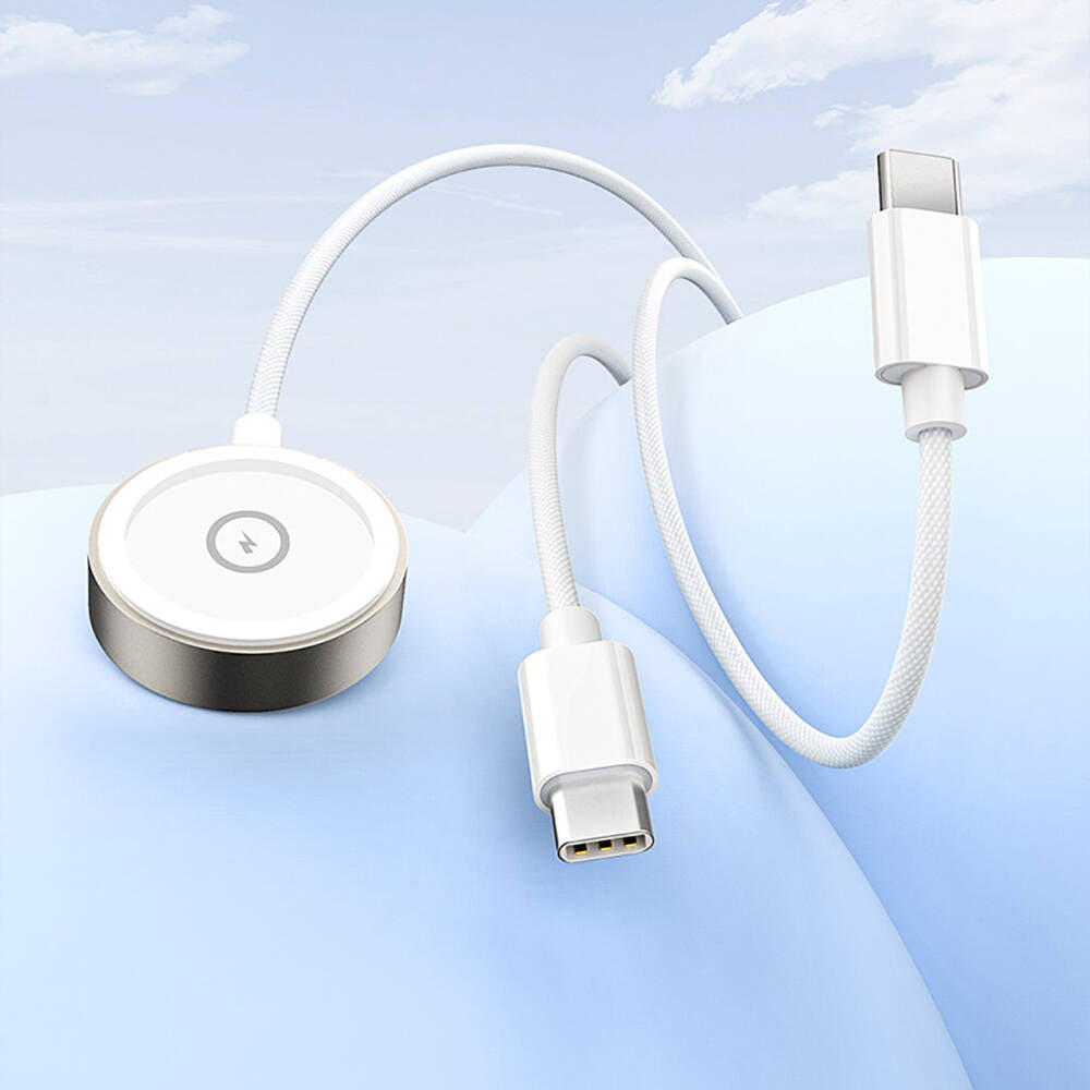 Recci RCW-39 2in1 Smart Watch Wireless Charging Cable White 